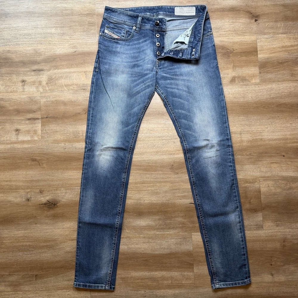 Diesel Sleenker Jeans Men 29x32 Blue Slim Skinny Stretch Medium Wash Faded 0840F